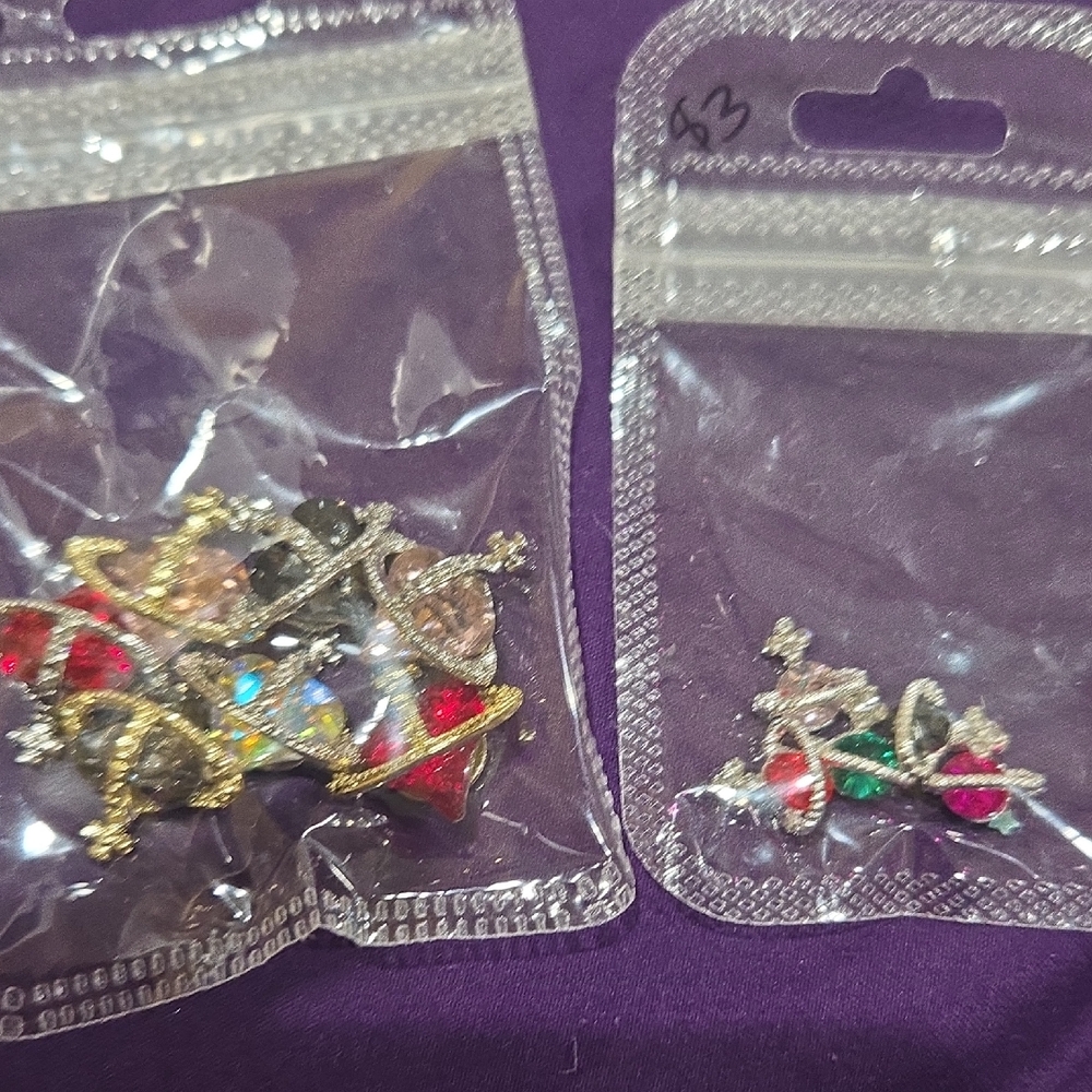 Colorful Rhinestone planet charm..perfect for diy crafts and nails.6 big and 5li